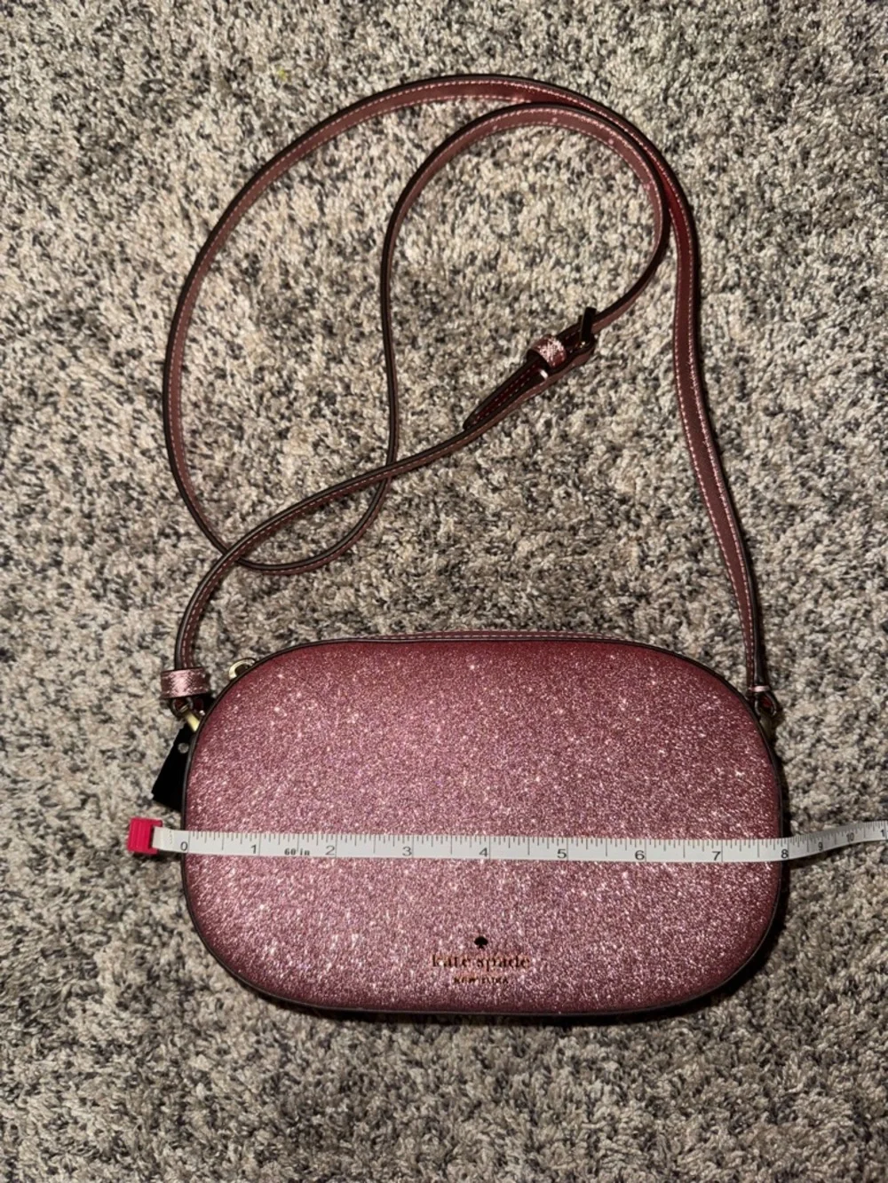 Kate Spade Glitter Crossbody Pink Metallic Sparkle Mini Bag NWT